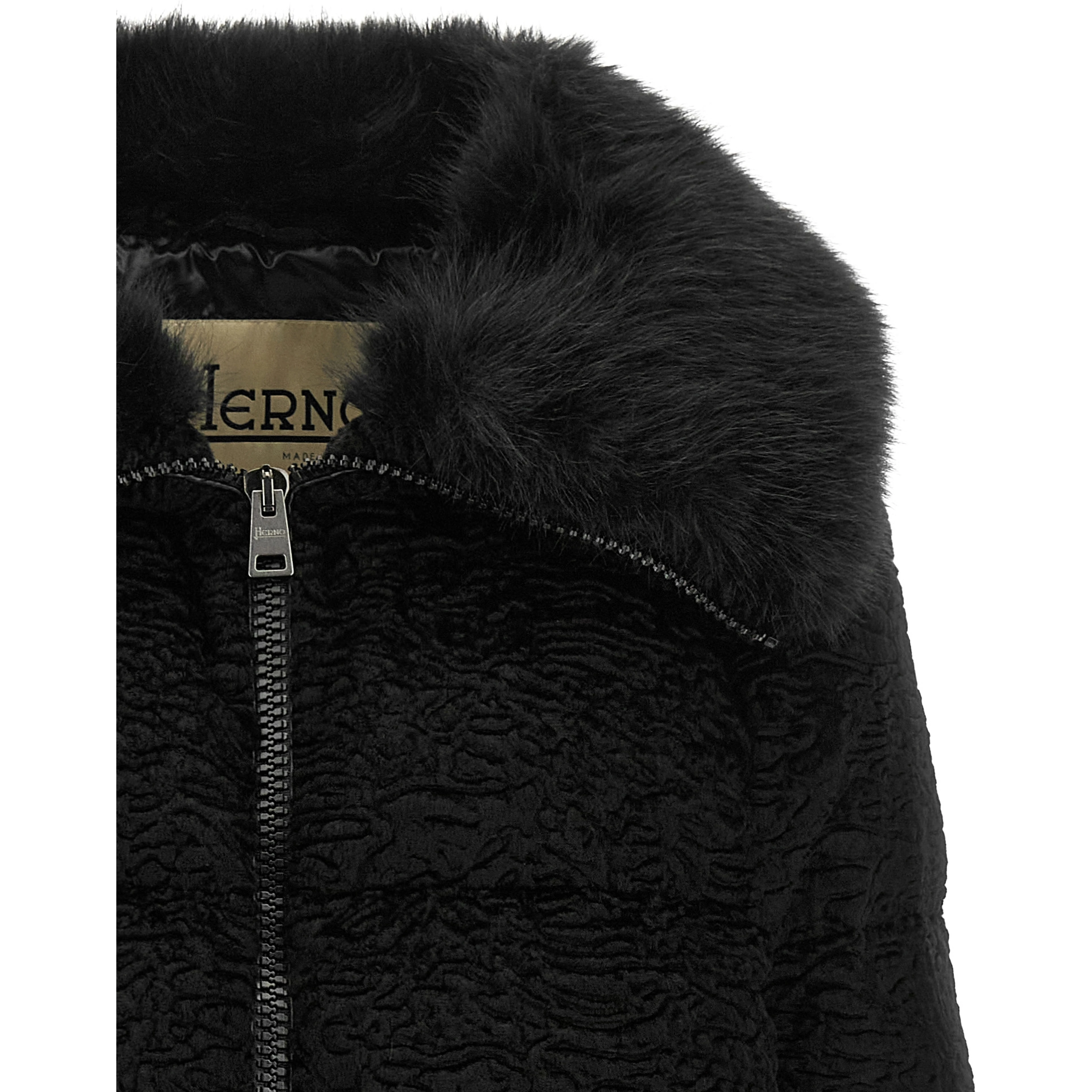 Black Acetate Full-Length Jacket