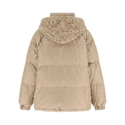 Beige Cotton Full-Length Jacket