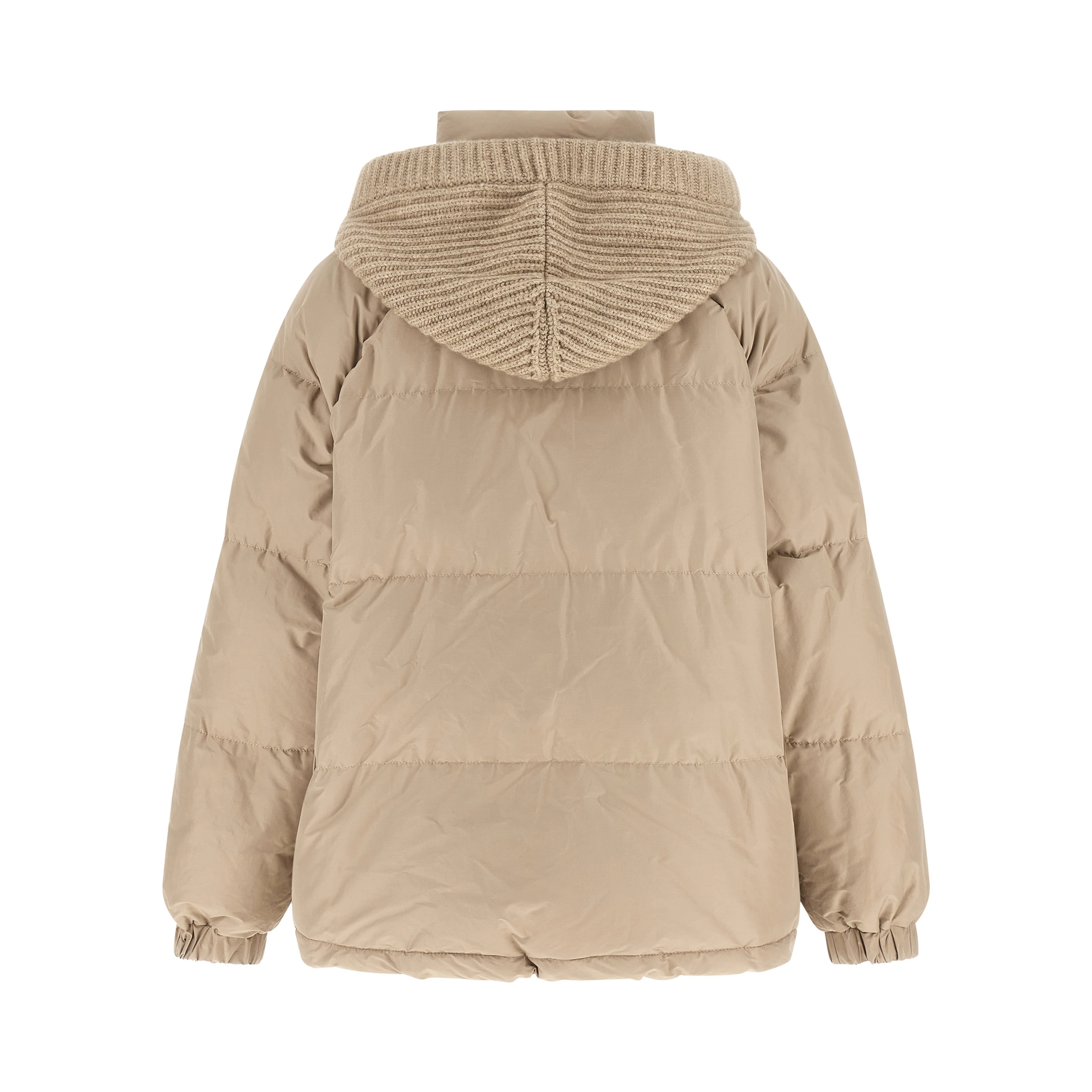 Beige Cotton Full-Length Jacket