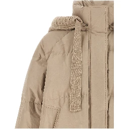 Beige Cotton Full-Length Jacket