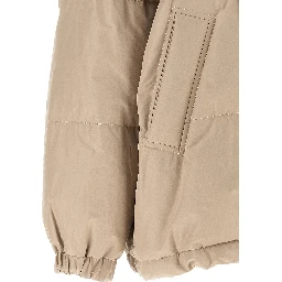 Beige Cotton Full-Length Jacket