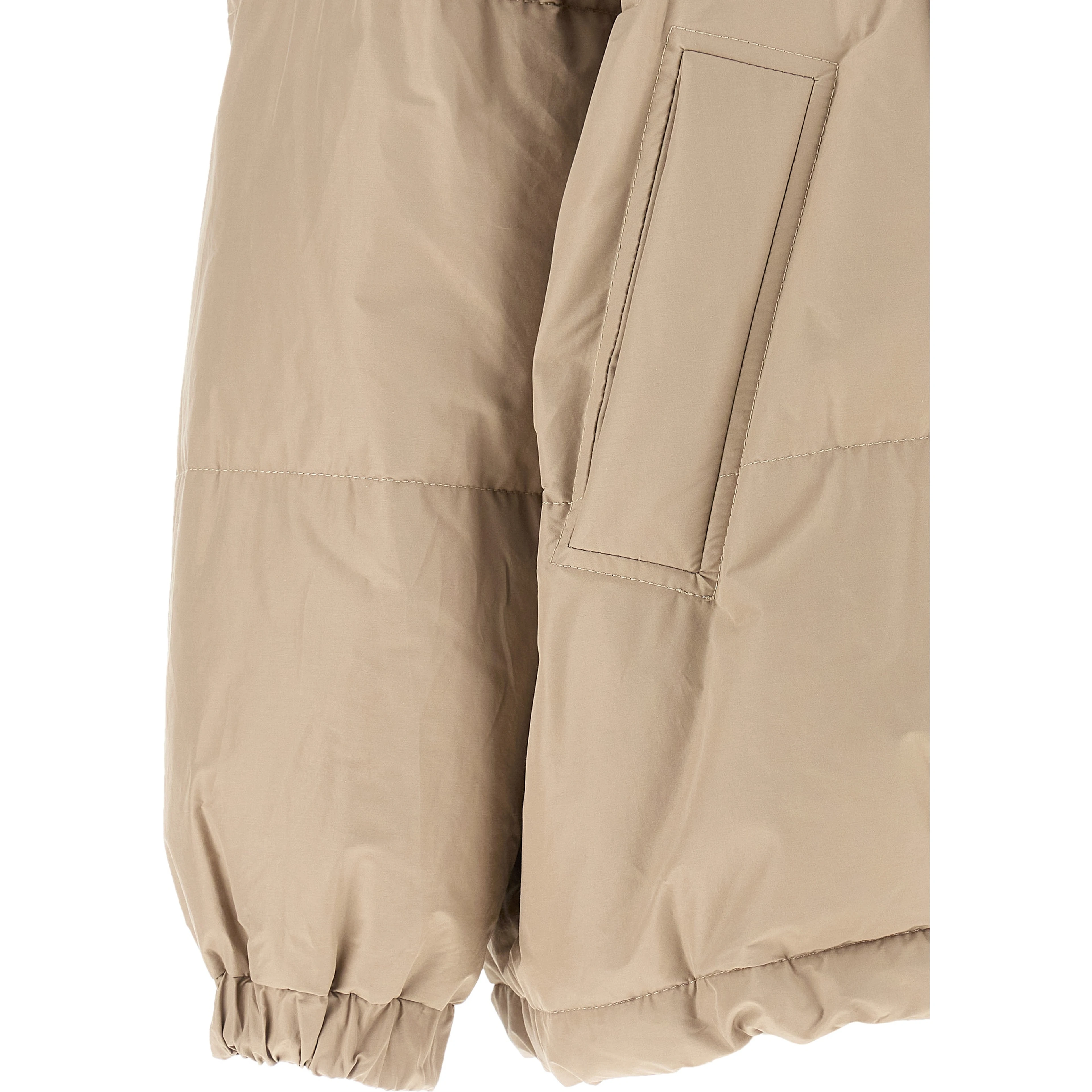 Beige Cotton Full-Length Jacket