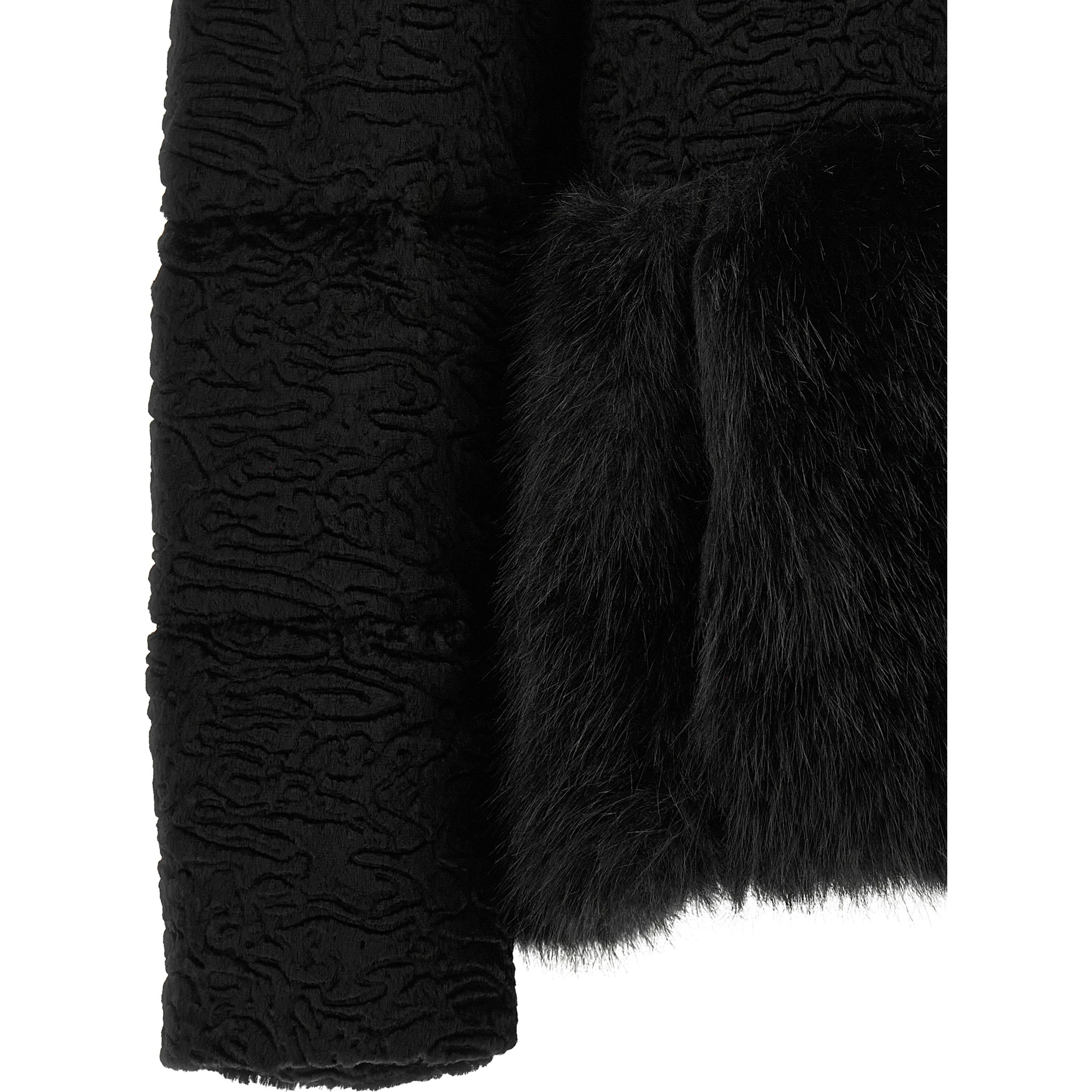 Black Acetate Full-Length Jacket