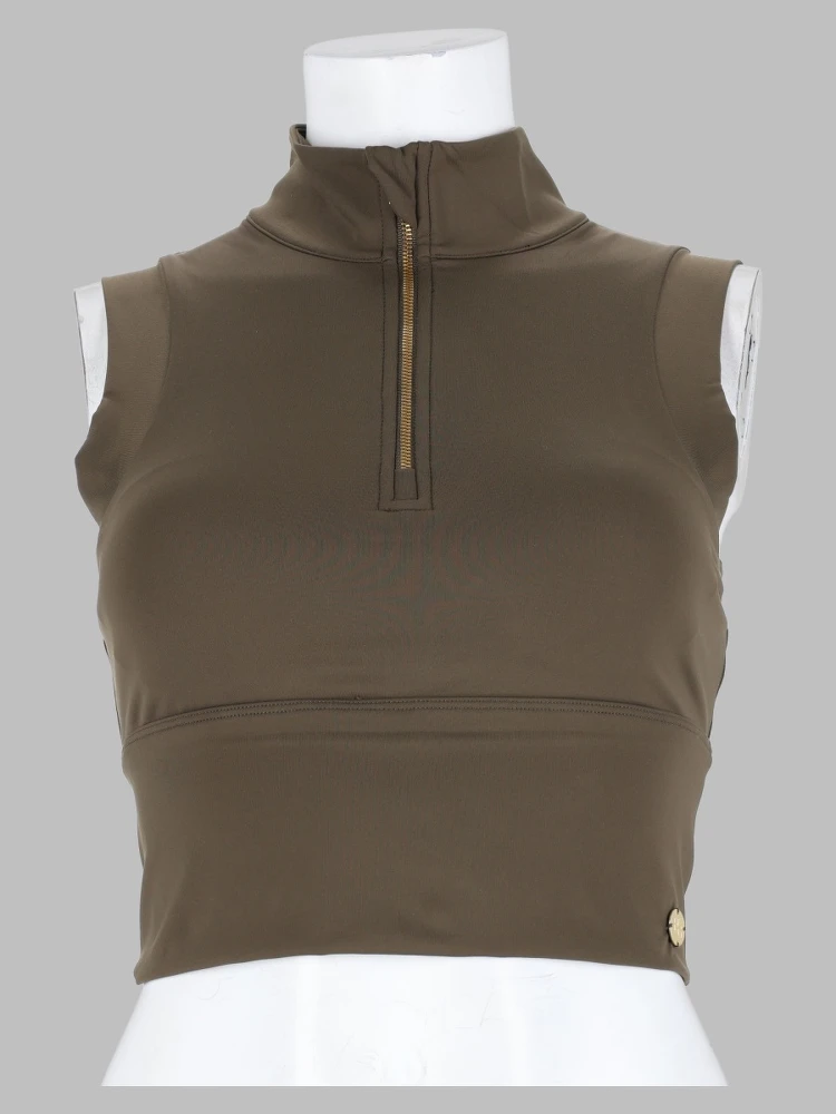 hog turtle zipper crop top