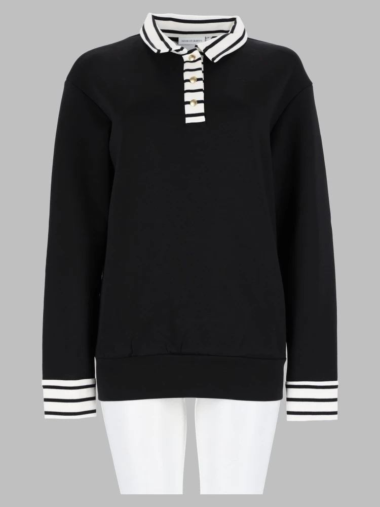 hog button polo sweater