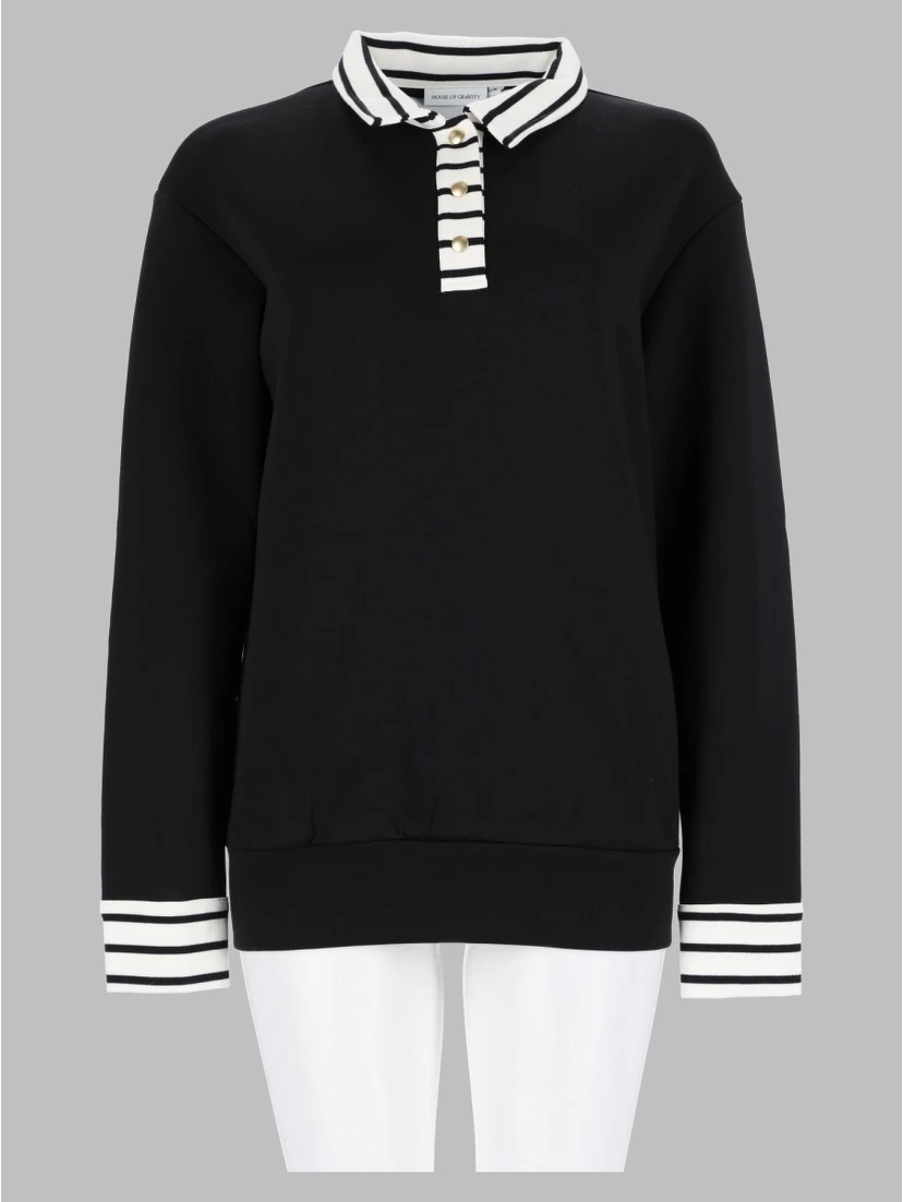 hog button polo sweater