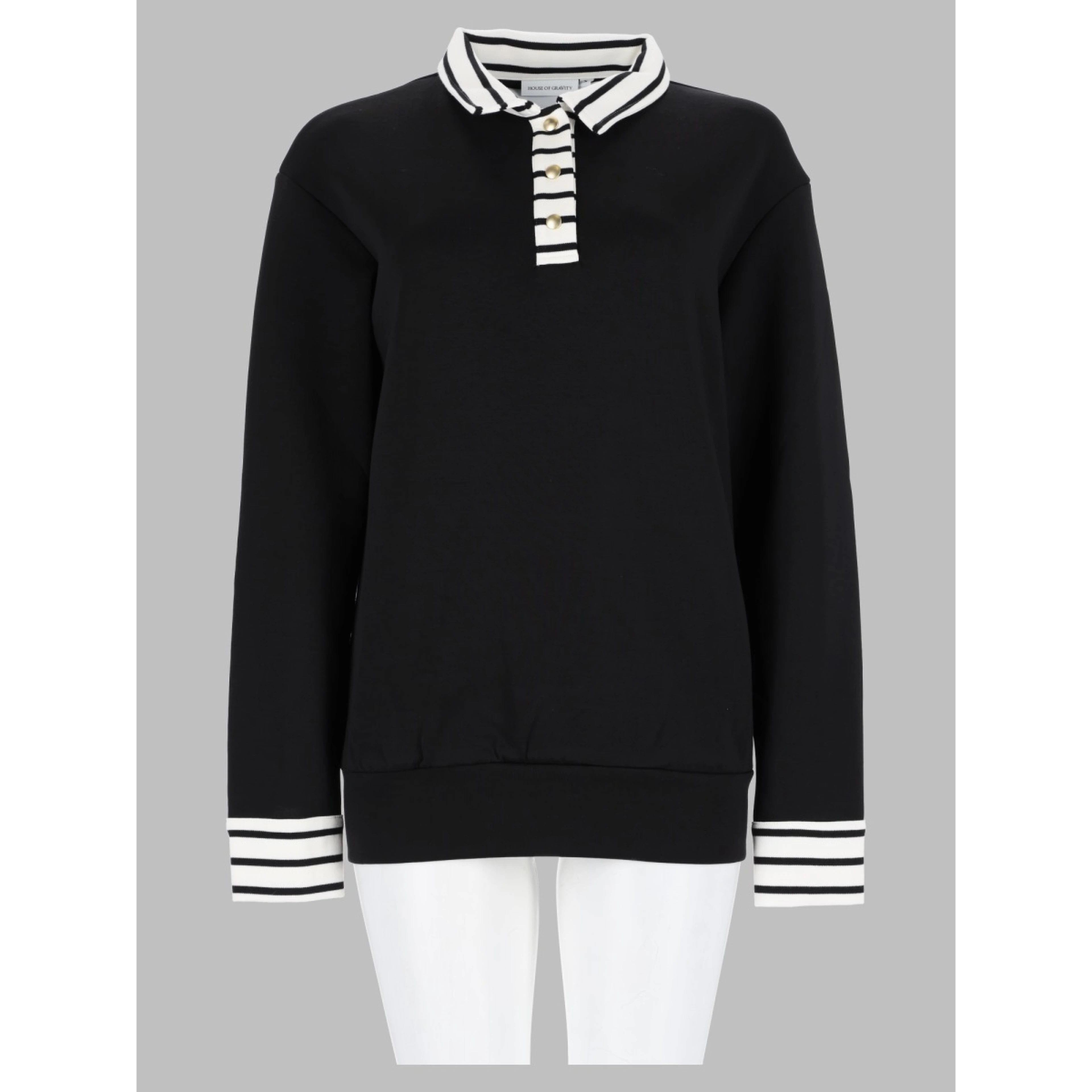 hog button polo sweater