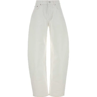 ROUND PANTS LIGHT WHITE DENIM
