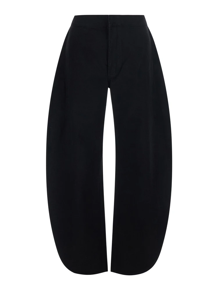 Black denim pants with elegant details and soft fabric, color black, women