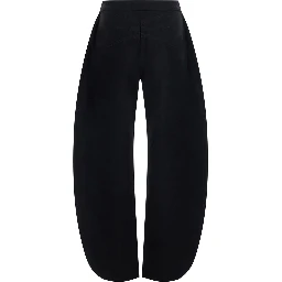 Black denim pants with elegant details and soft fabric, color black, women