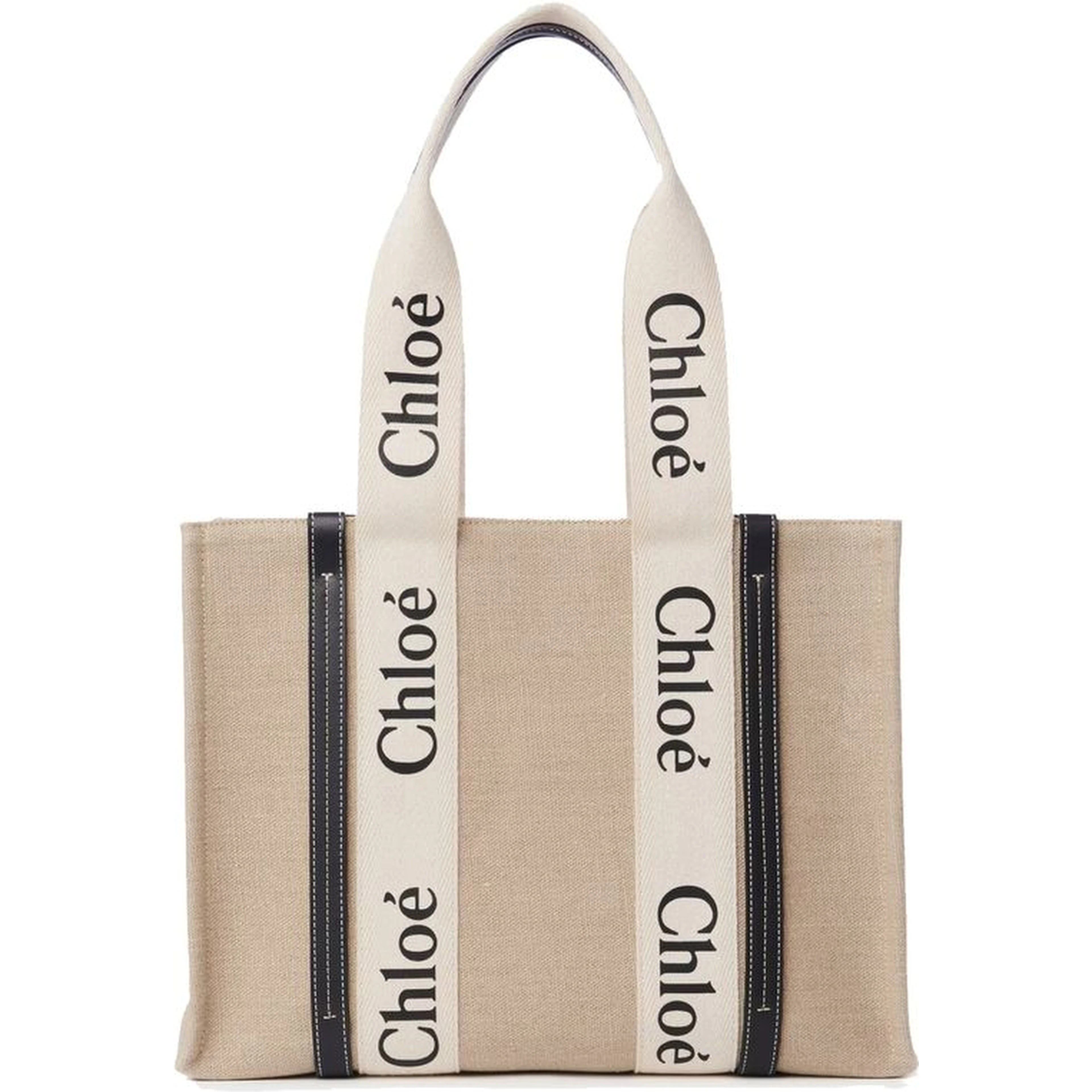Beige Linen Tote Bag