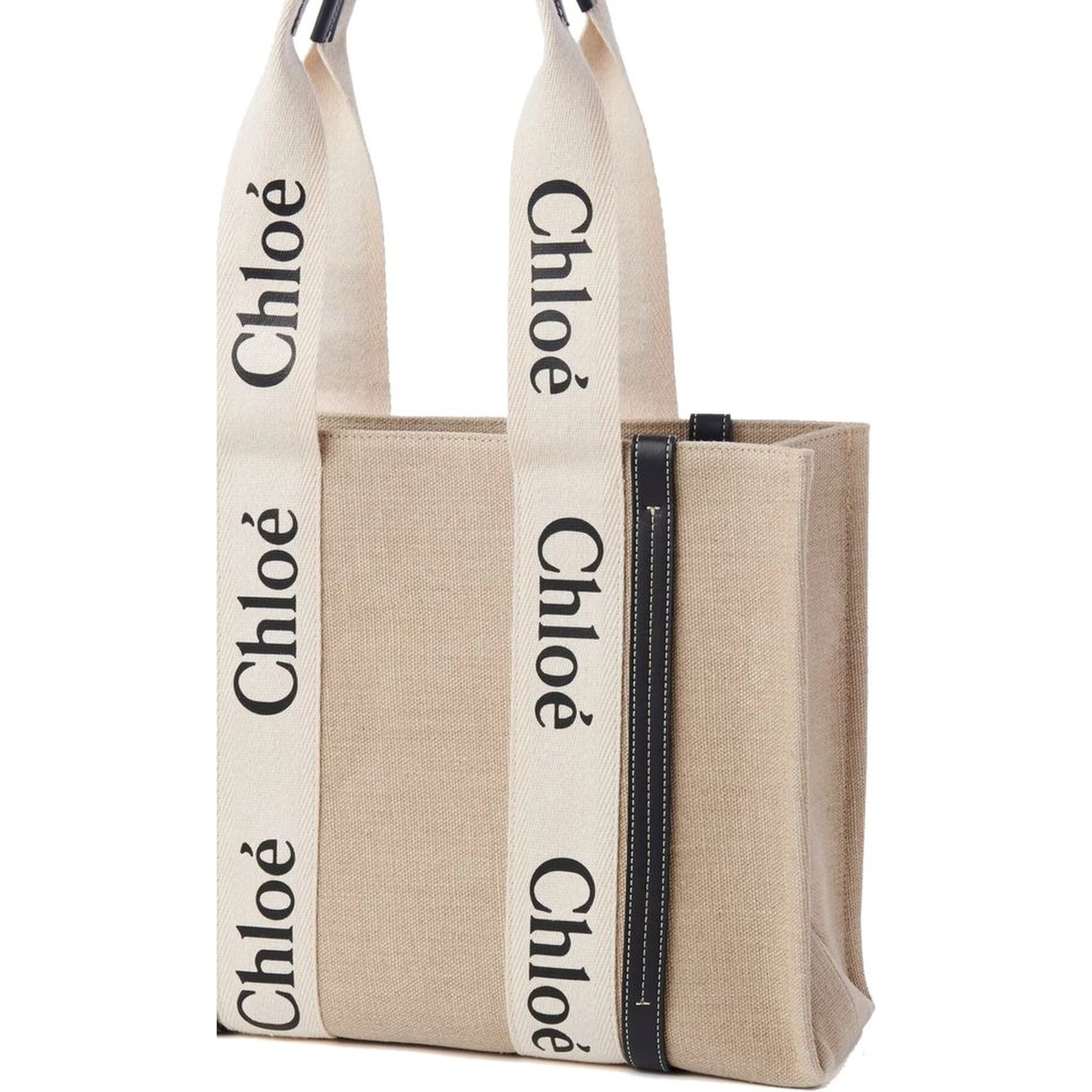 Beige Linen Tote Bag
