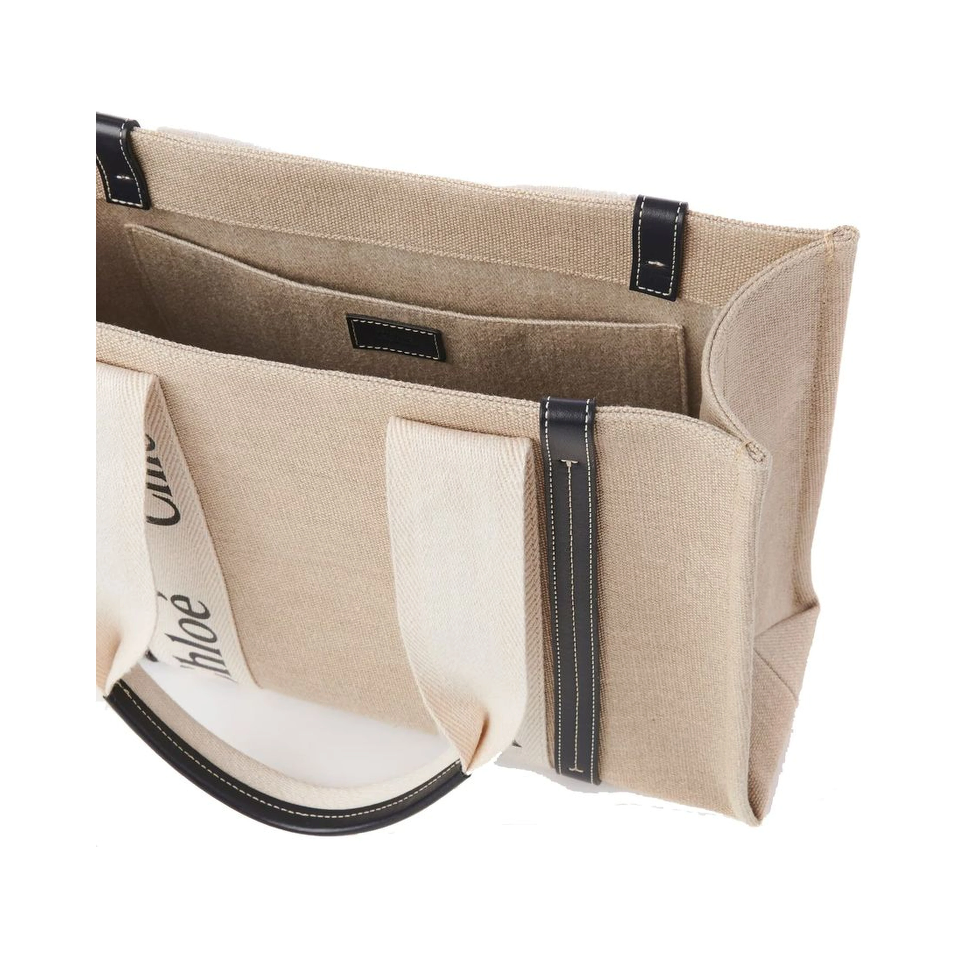 Beige Linen Tote Bag