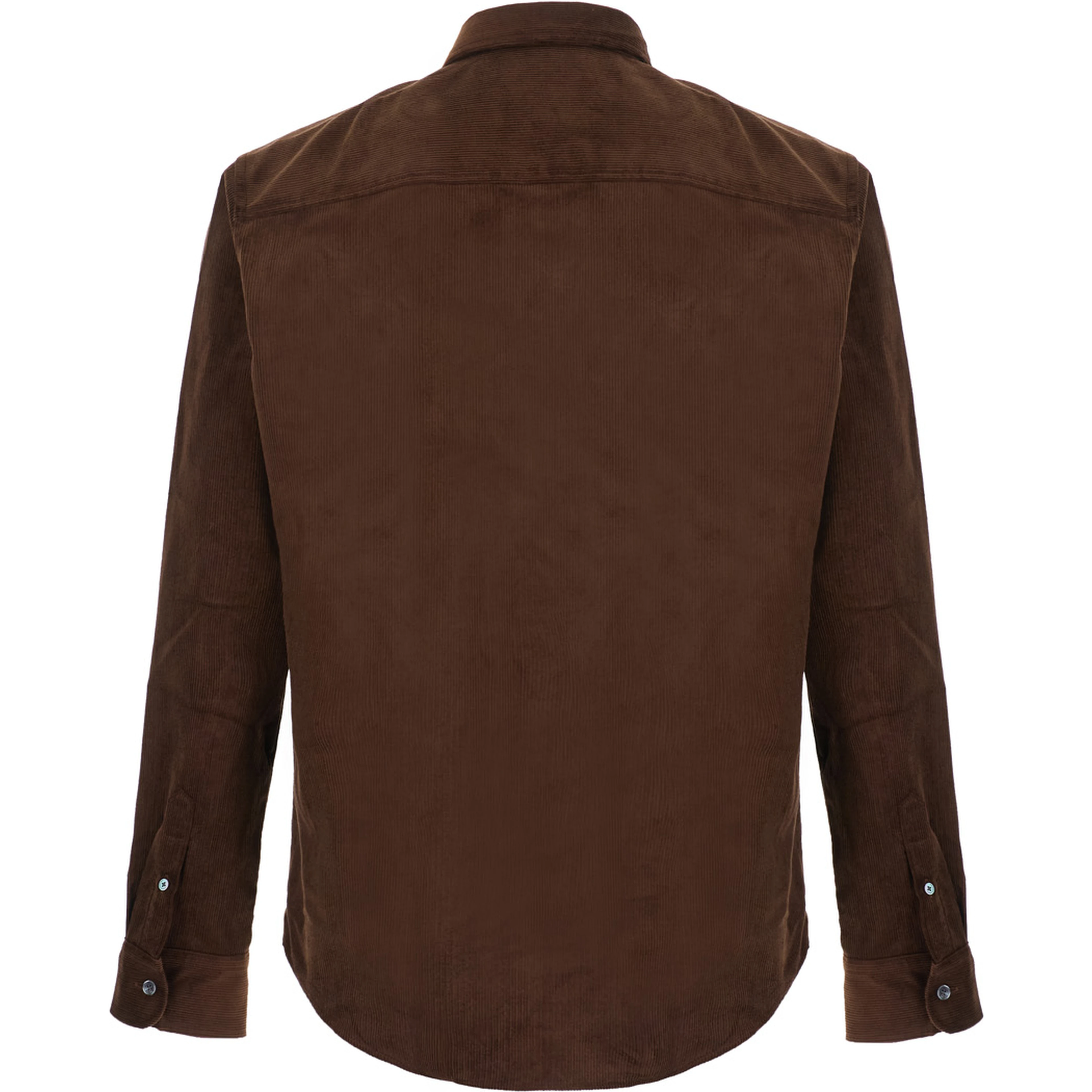 Classic mens brown shirt with button-down collar and fabric