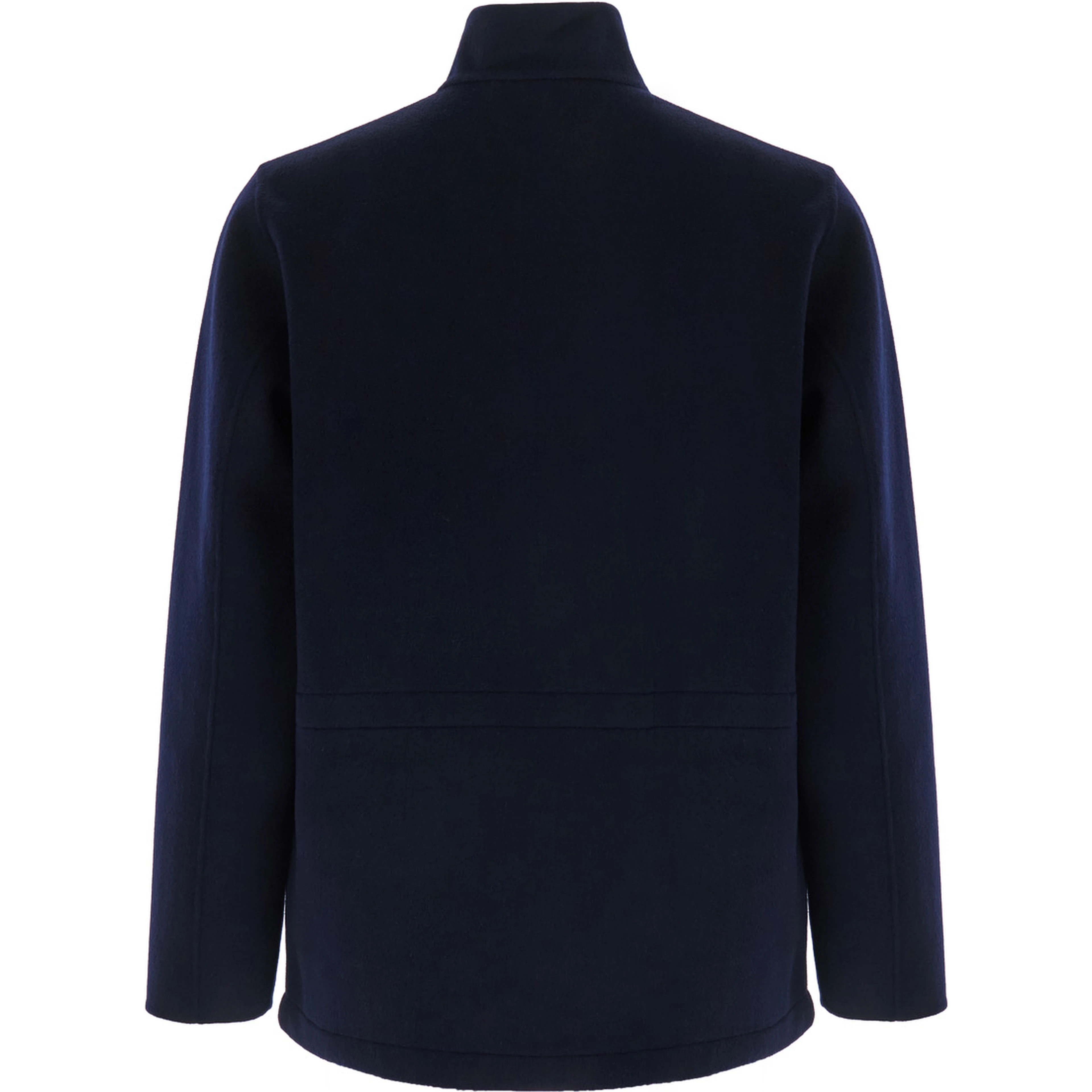 Jacket with zip and pockets in blue wool Woman