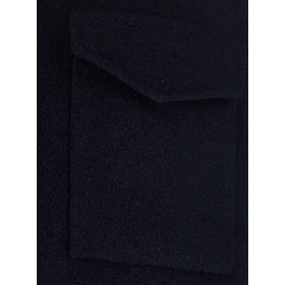 Jacket with zip and pockets in blue wool Woman