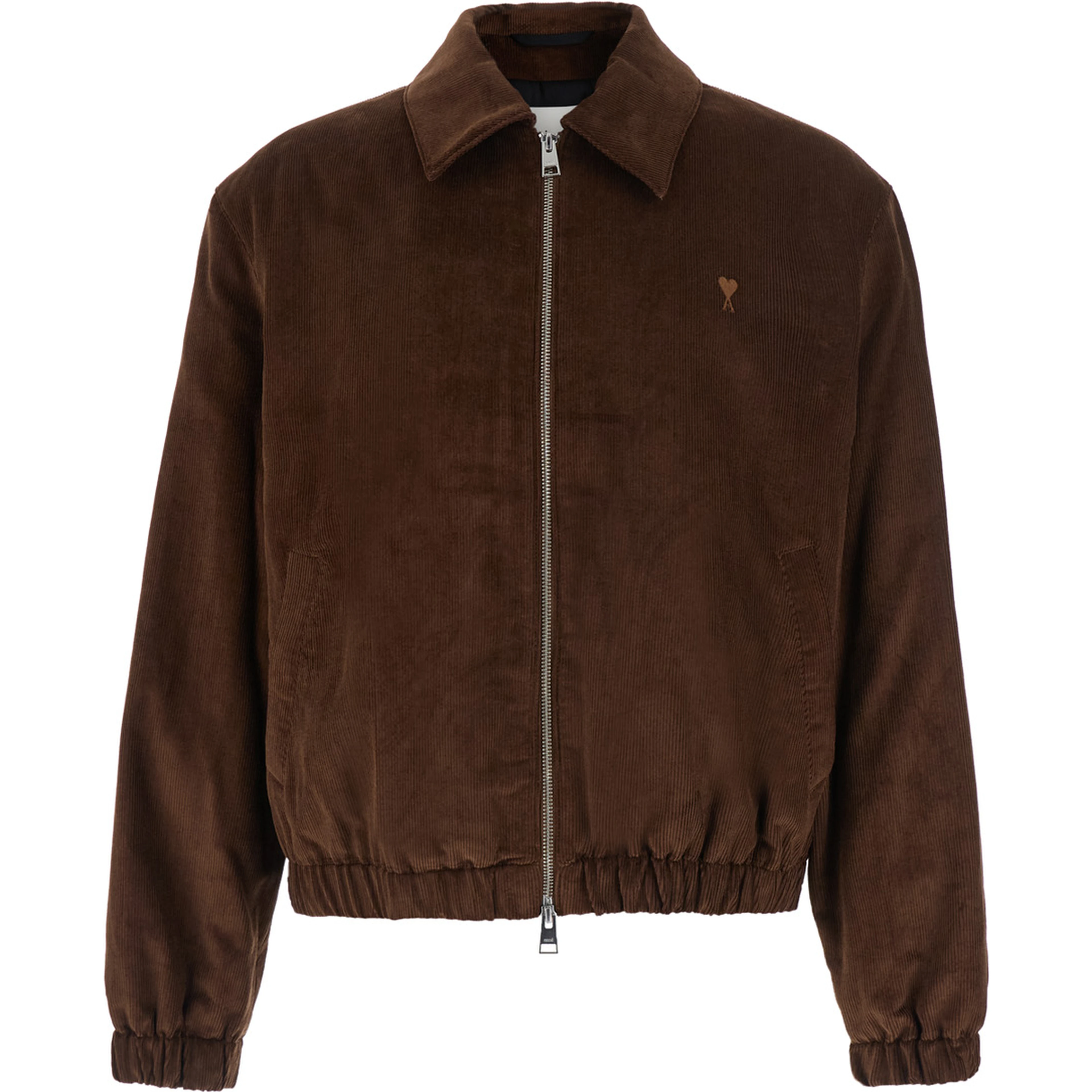 AMI PARIS Jacket imbottita con zip in Tessuto tecnica marrone uomo