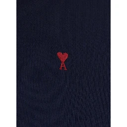 Blue unisex hoodie with red Ami de Cœur in fabric