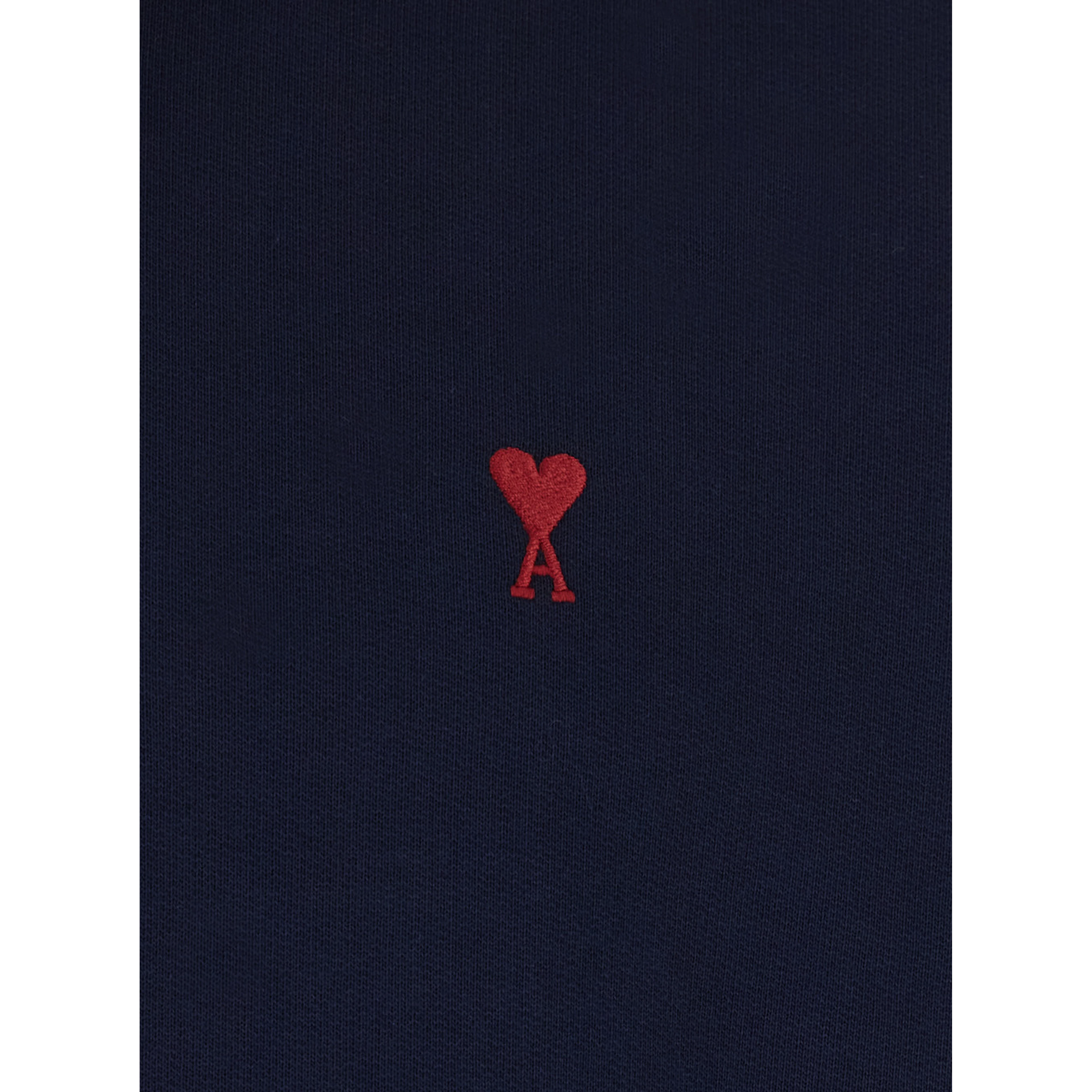 Blue unisex hoodie with red Ami de Cœur in fabric