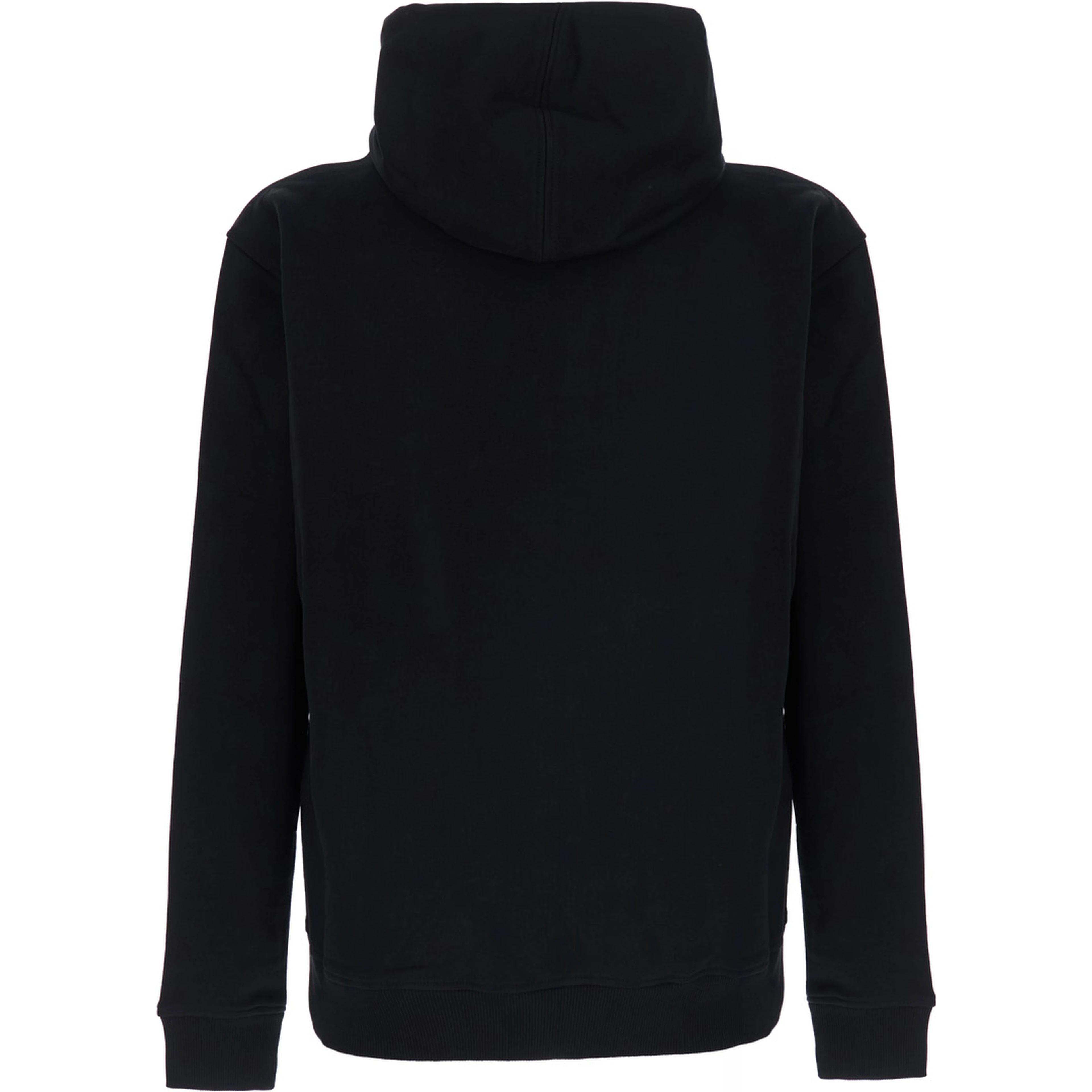 Black zip-up sweatshirt with AMI de Coeur logo in red, made of cotton, unisex