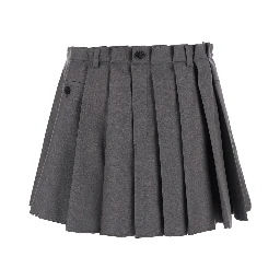 Gray Skirt with Tech Fabric Details
