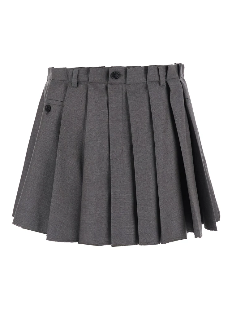 Gray Skirt with Tech Fabric Details