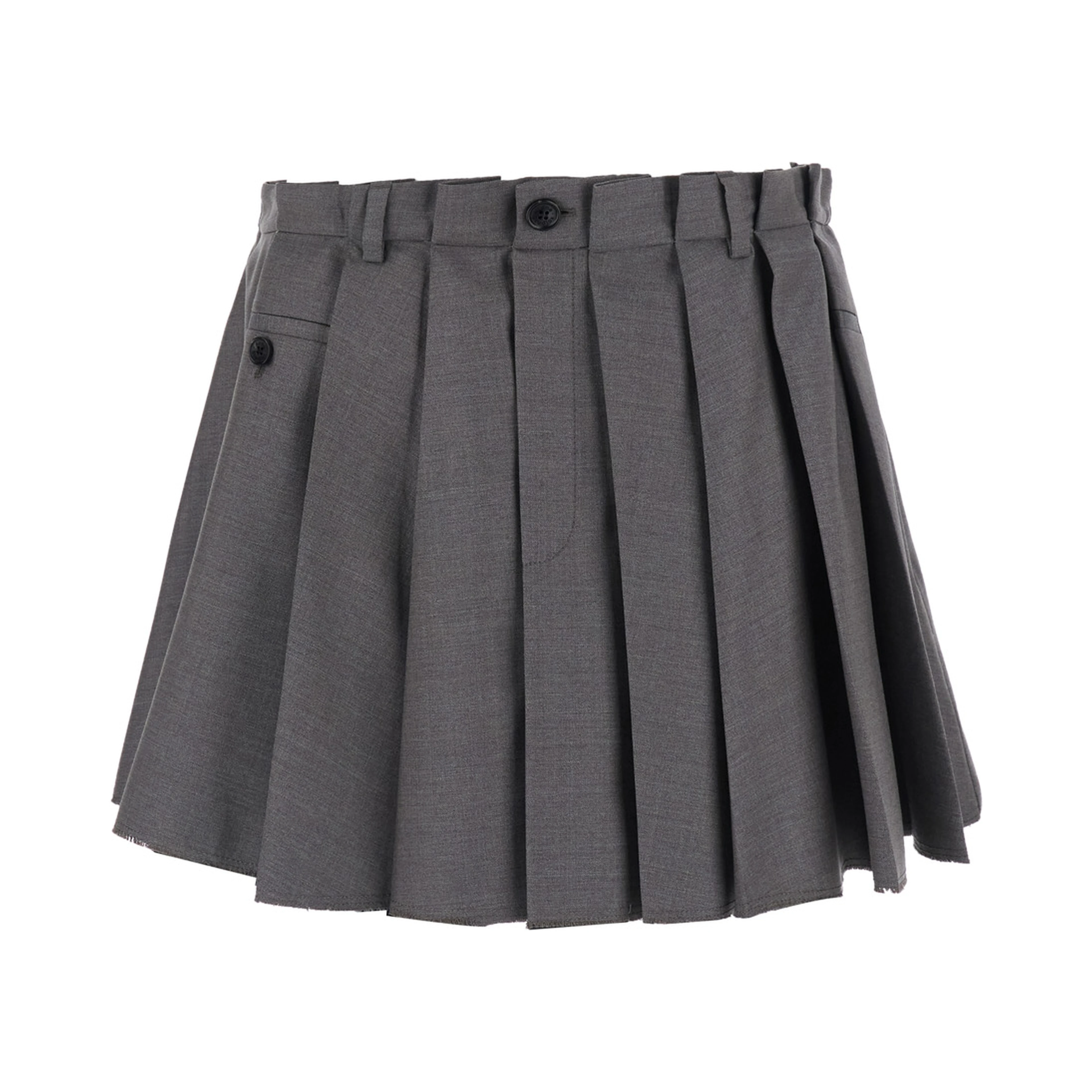 Gray Skirt with Tech Fabric Details