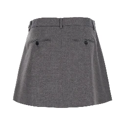 Gray Skirt with Tech Fabric Details