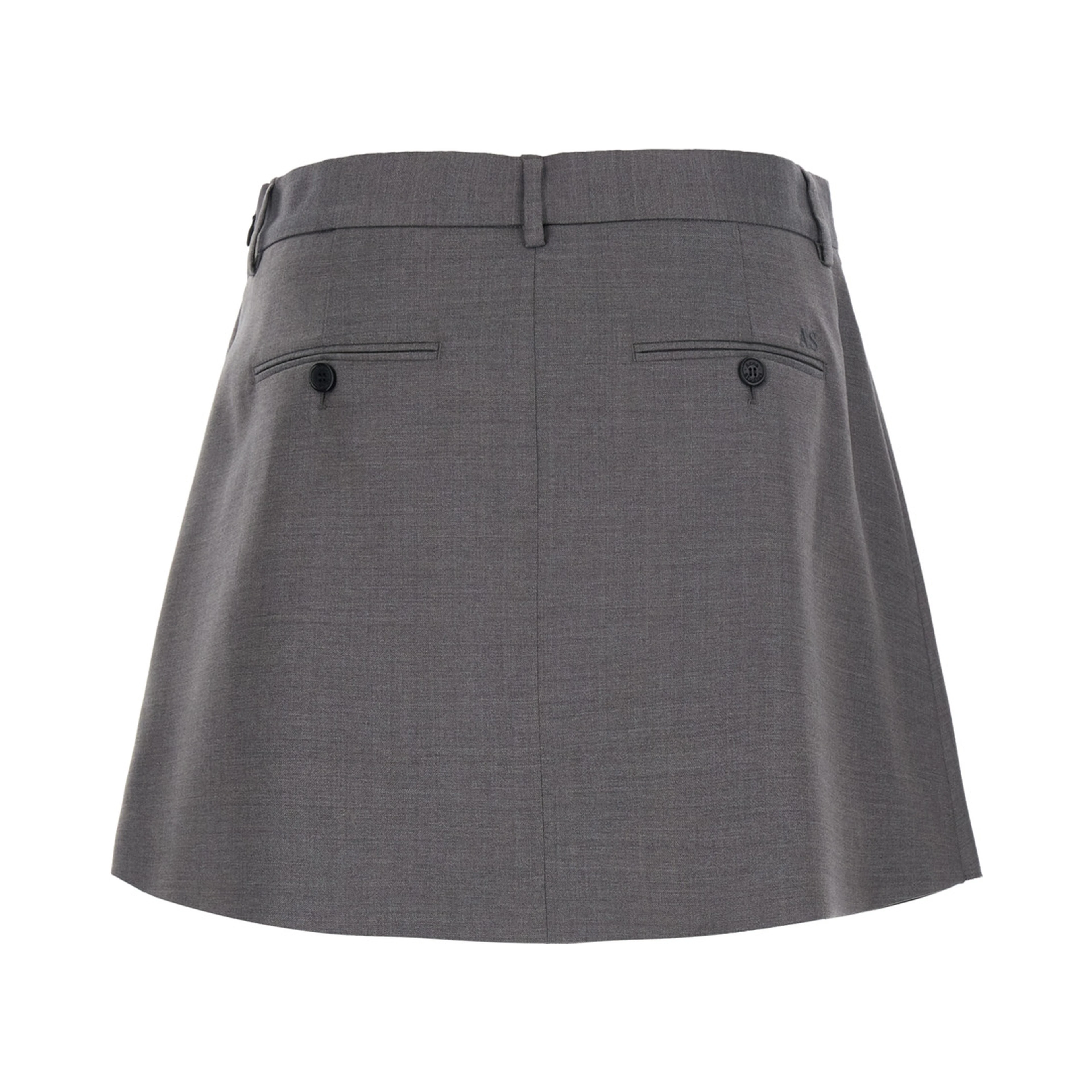 Gray Skirt with Tech Fabric Details