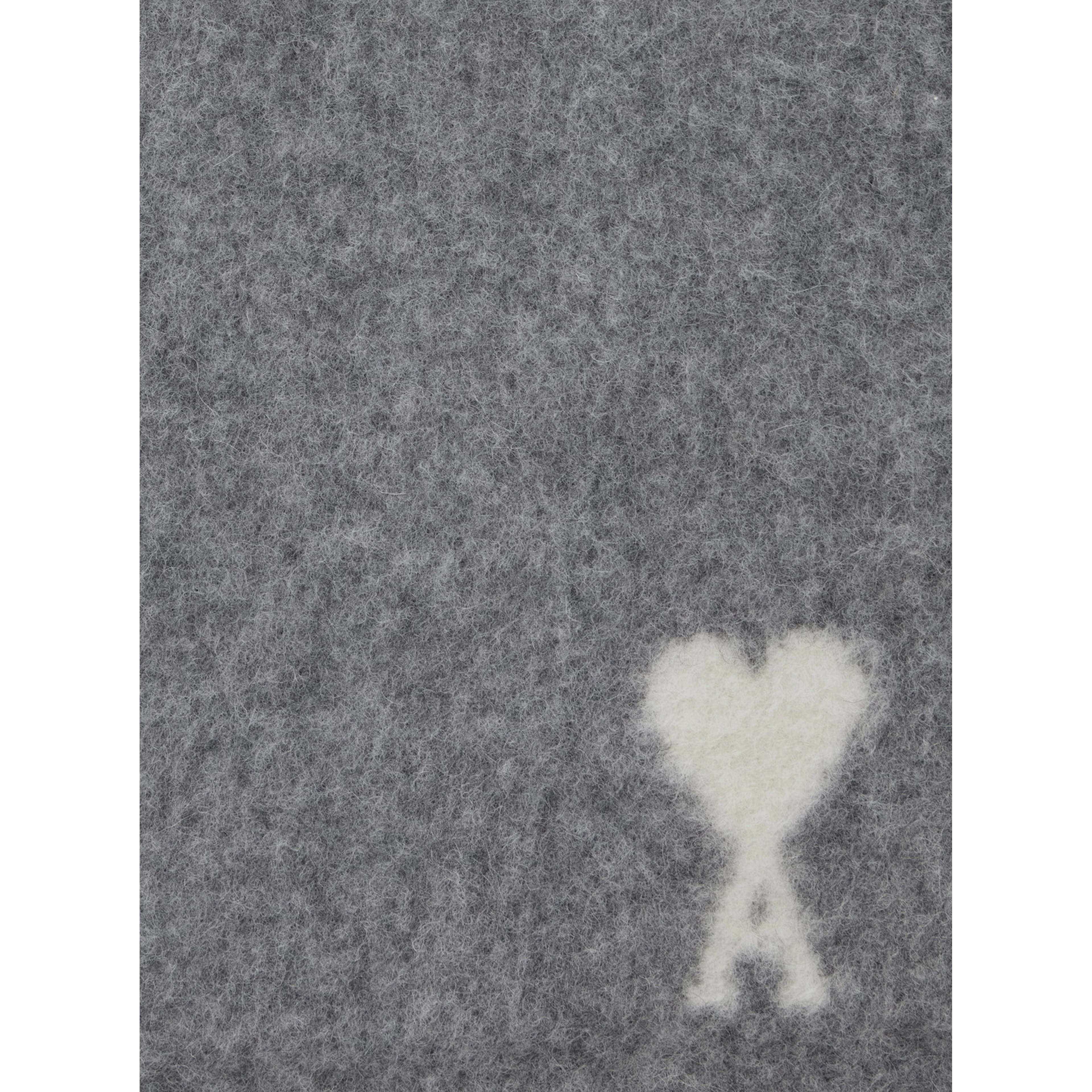 Scarf in alpaca and wool with gray AMI de Coeur jacquard unisex
