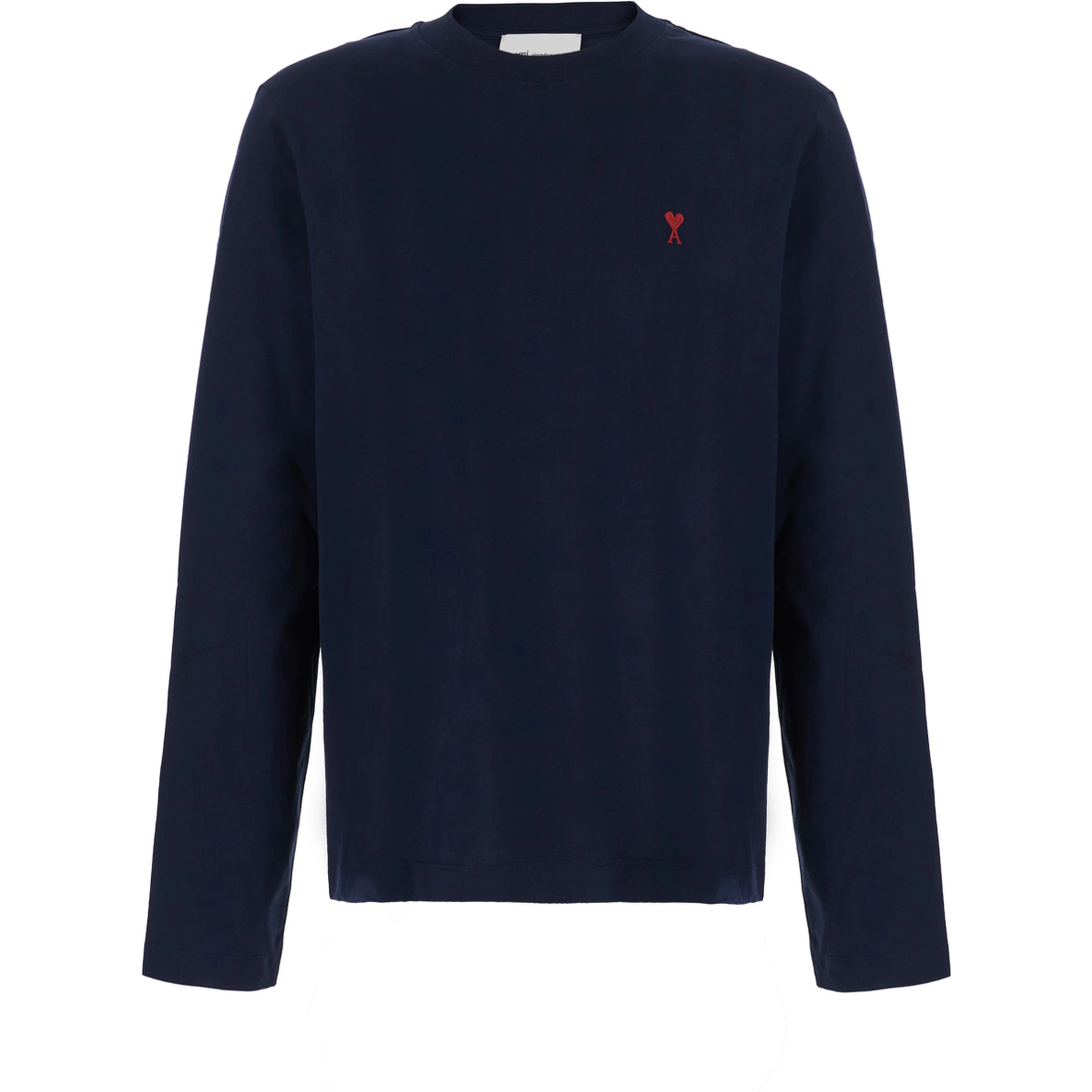 Long-sleeved T-shirt with Ami de Coeur logo in blue fabric and unspecified gender