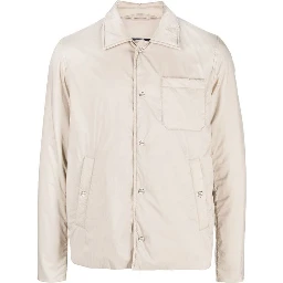 Beige Polyamide Full-Length Jacket