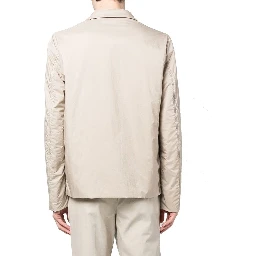 Beige Polyamide Full-Length Jacket
