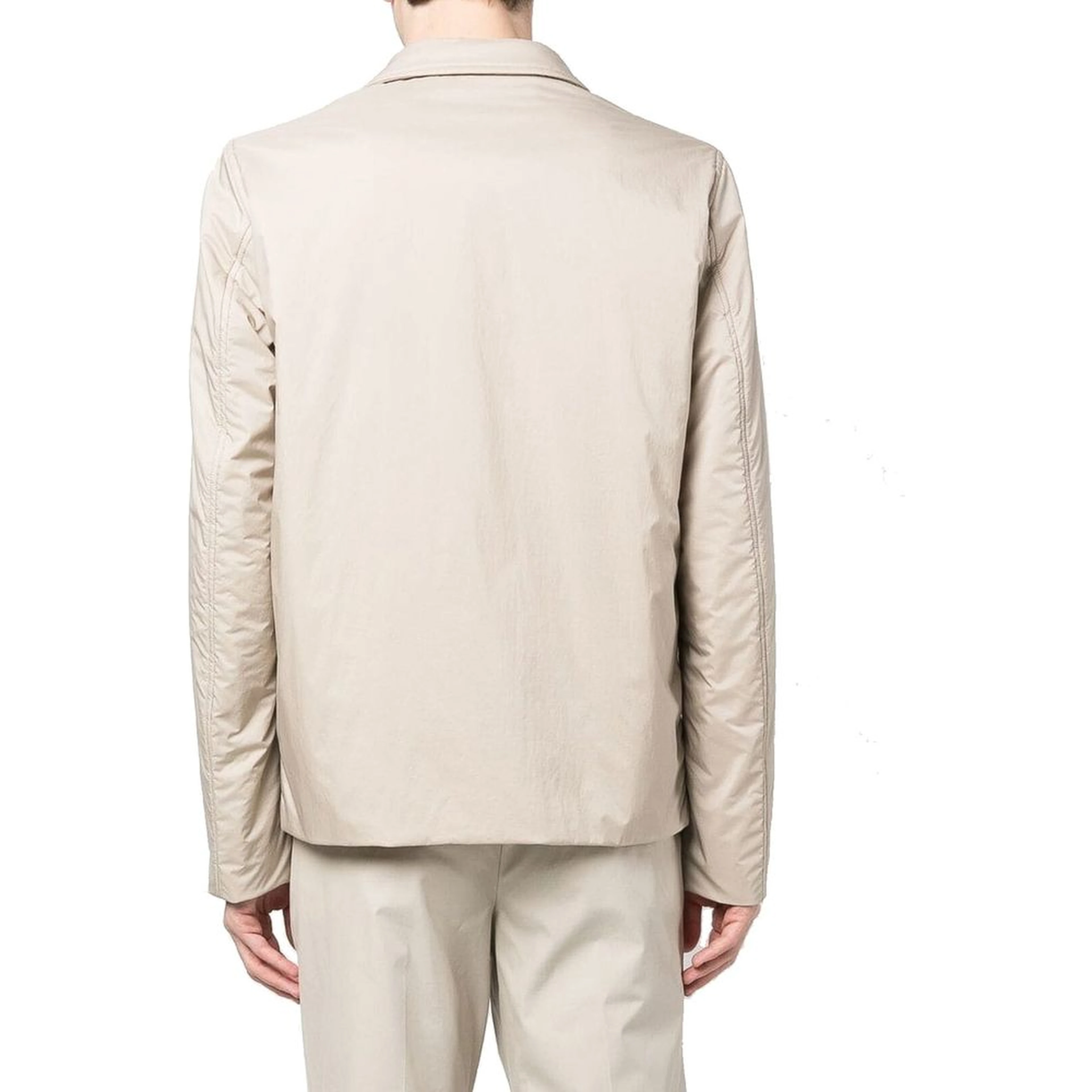 Beige Polyamide Full-Length Jacket