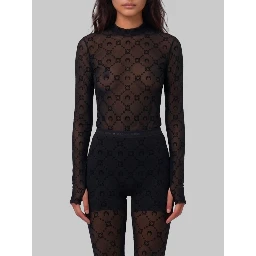 Monogram mesh flock second skin top