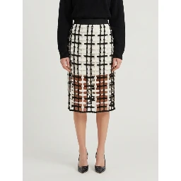 Black  mesh midi skirt