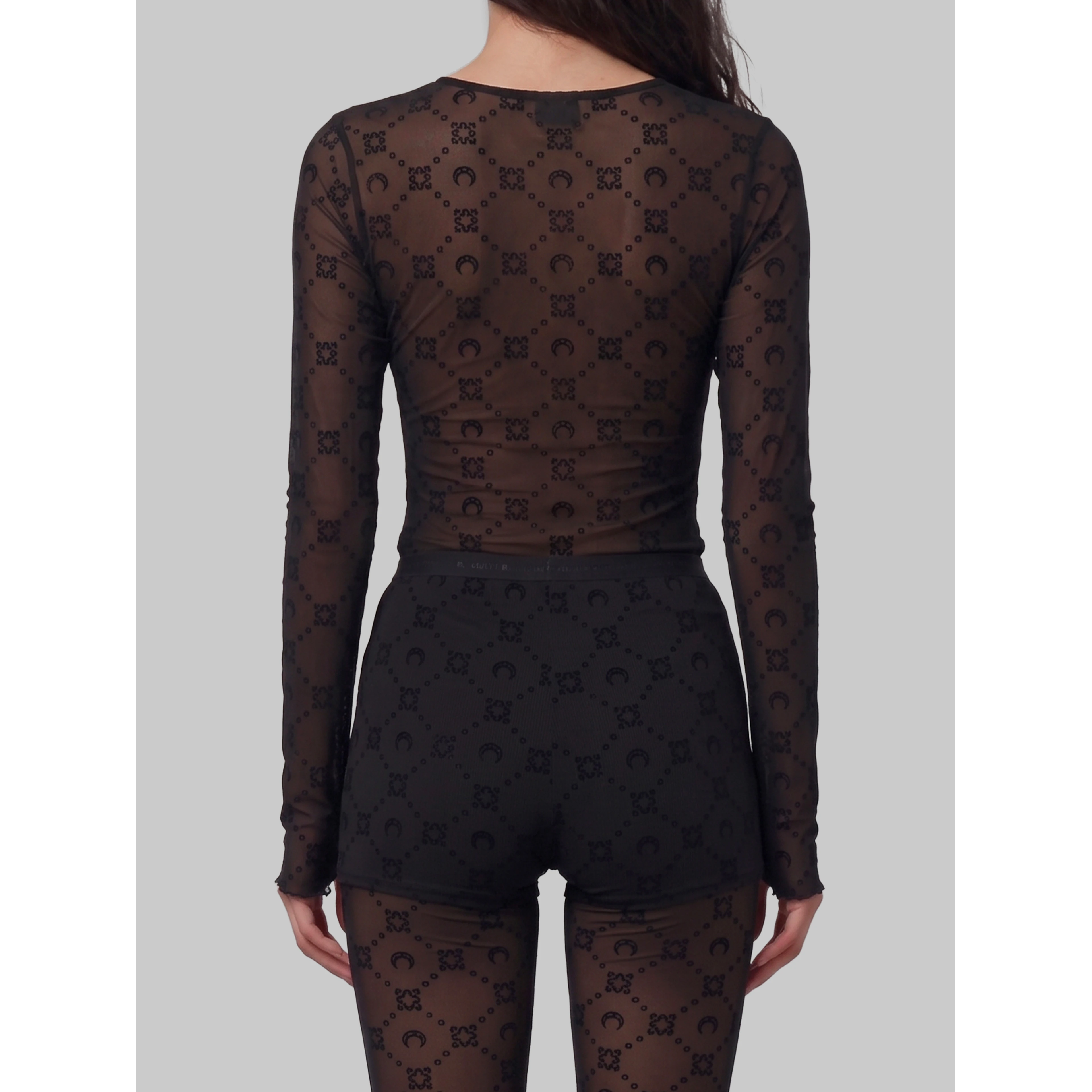 Monogram mesh flock second skin top