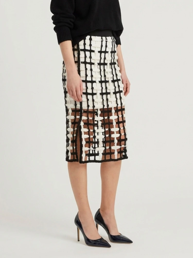 Black mesh midi skirt alternative