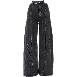 Cut-out waist jeans