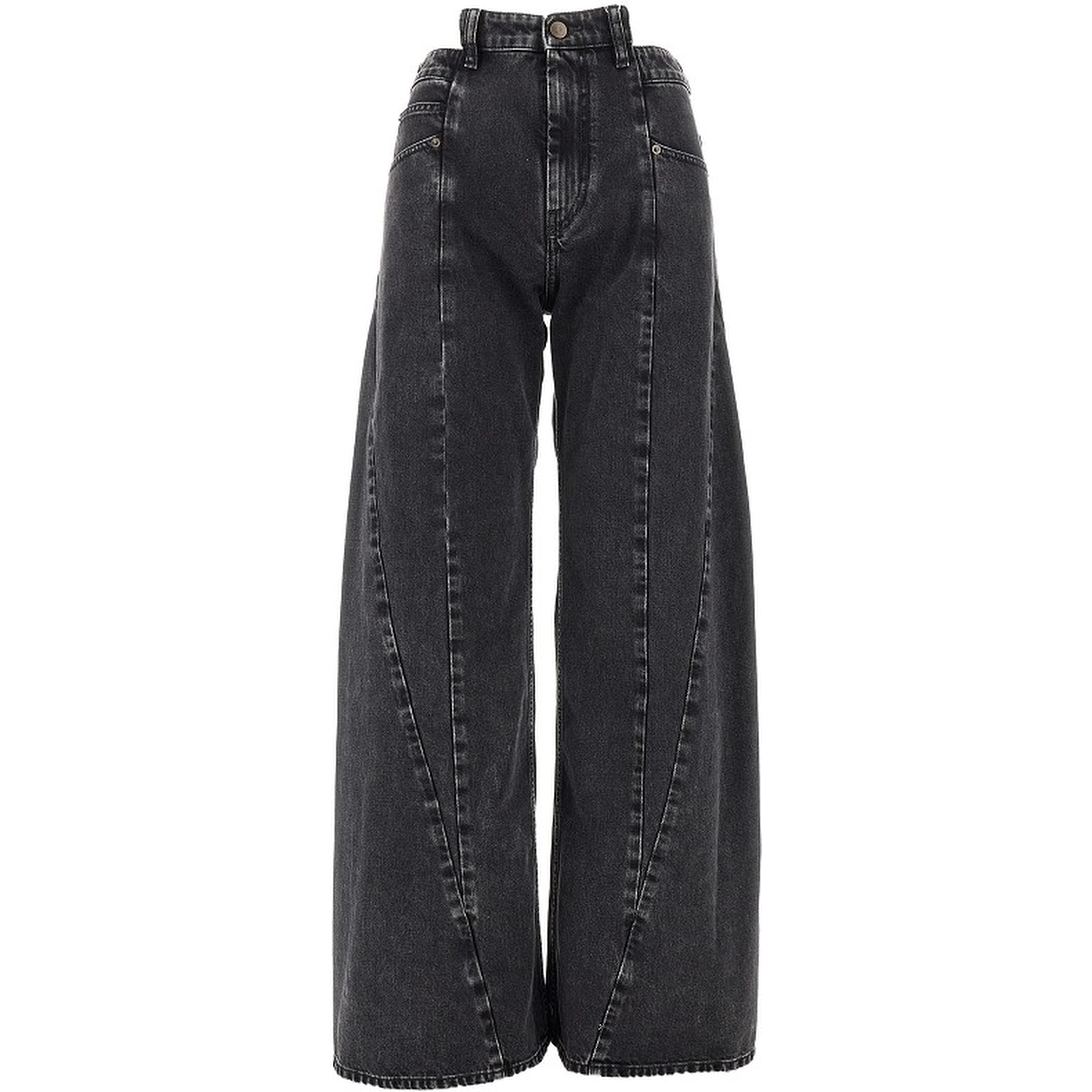 Cut-out waist jeans