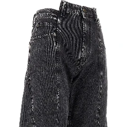 Cut-out waist jeans
