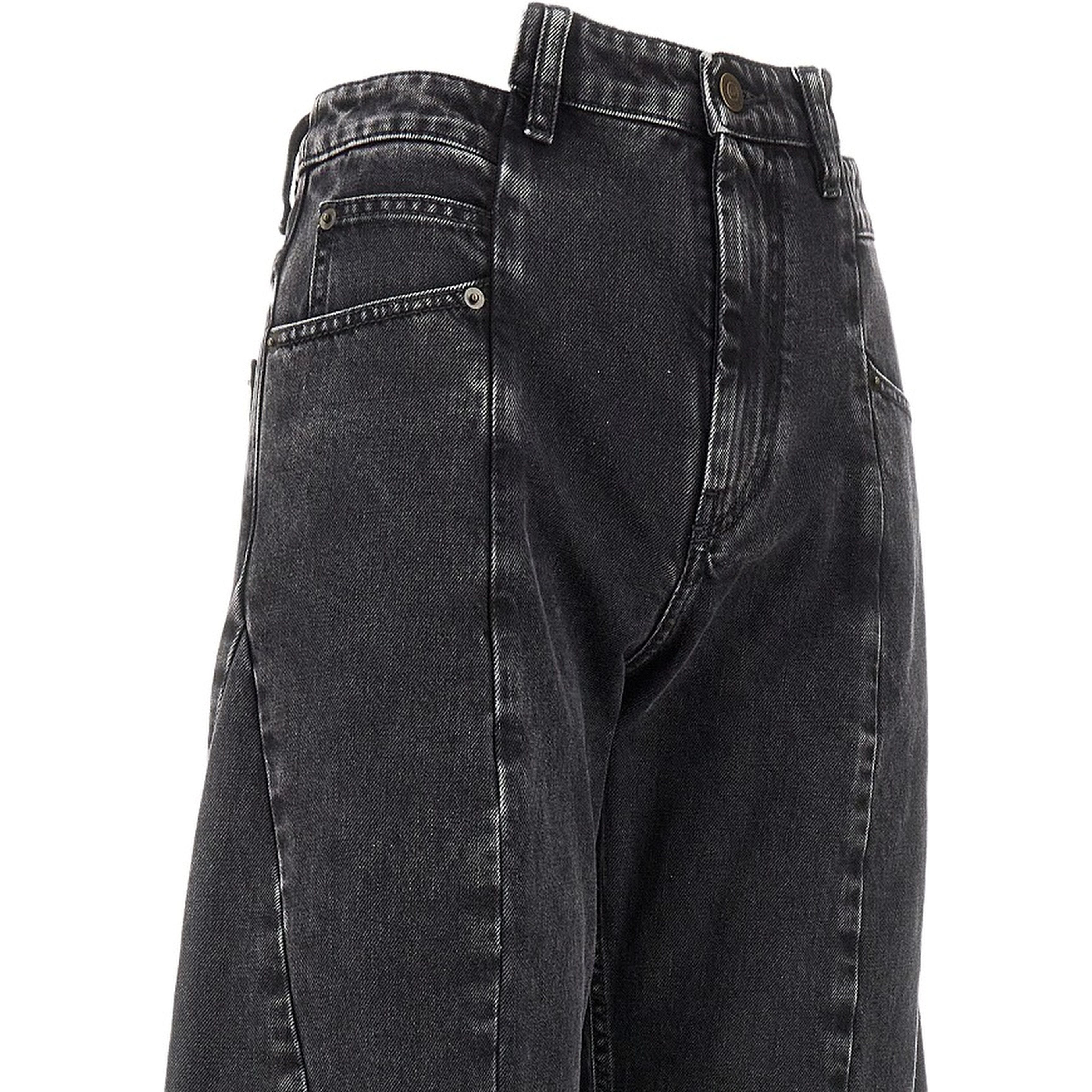 Cut-out waist jeans