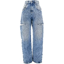 High-rise jeans with side rips