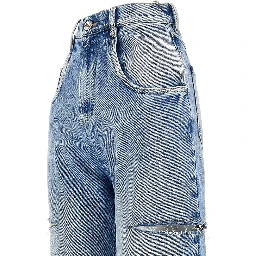 High-rise jeans with side rips