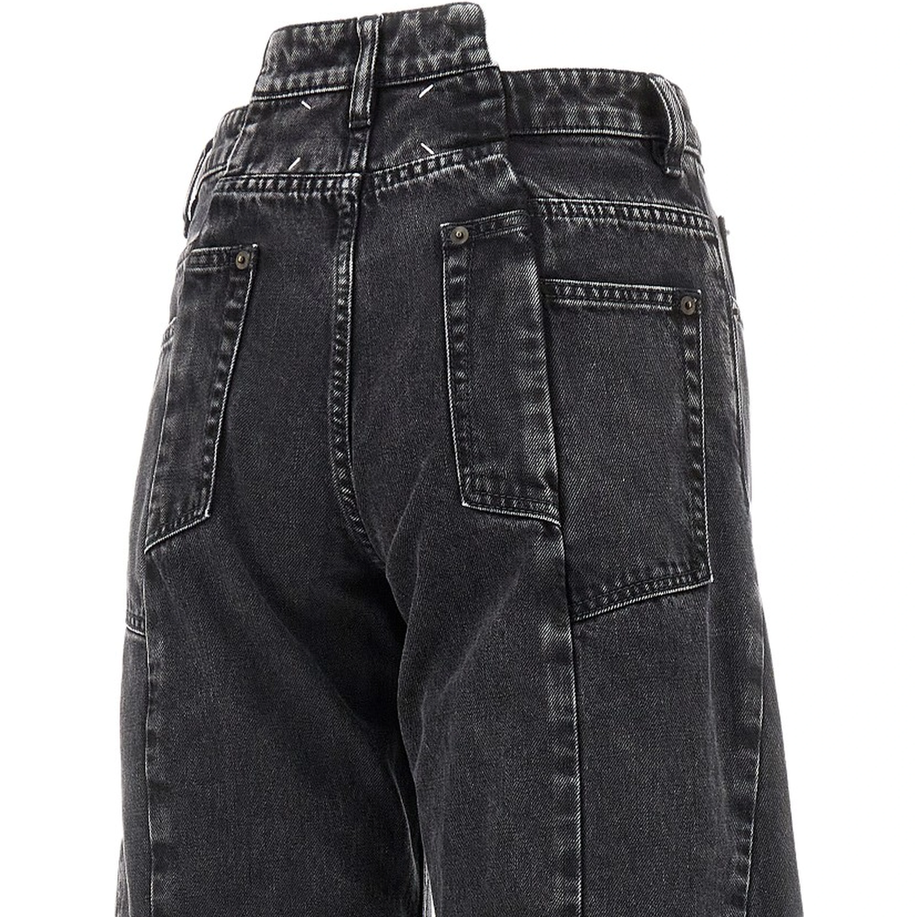 Cut-out waist jeans