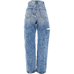 High-rise jeans with side rips