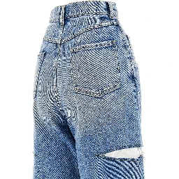 High-rise jeans with side rips
