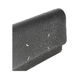 'Four Stitches' leather clutch with chain