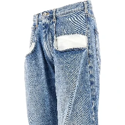 Straight leg jeans with dropped pockets