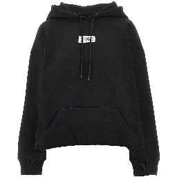 Hoodie with raw-cut hem